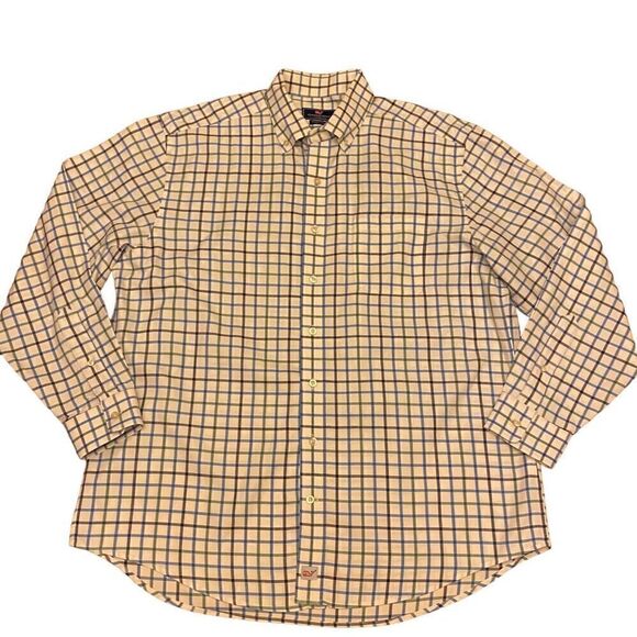 Vineyard Vines White and Blue Long Sleeve Murray Button Down Shirt Sz L - Picture 1 of 14